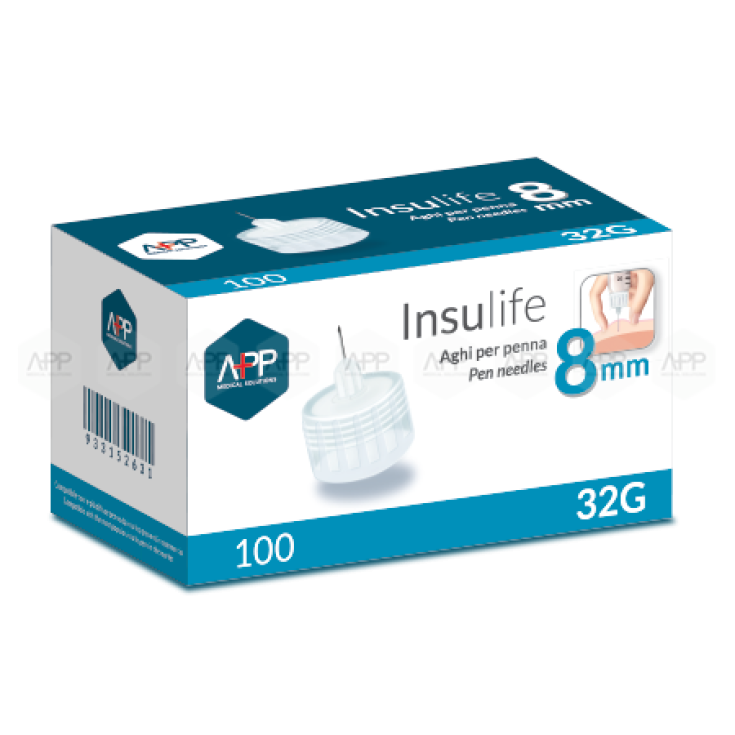 Insulife Pen Aiguilles G32 8mm App 100 Pièces