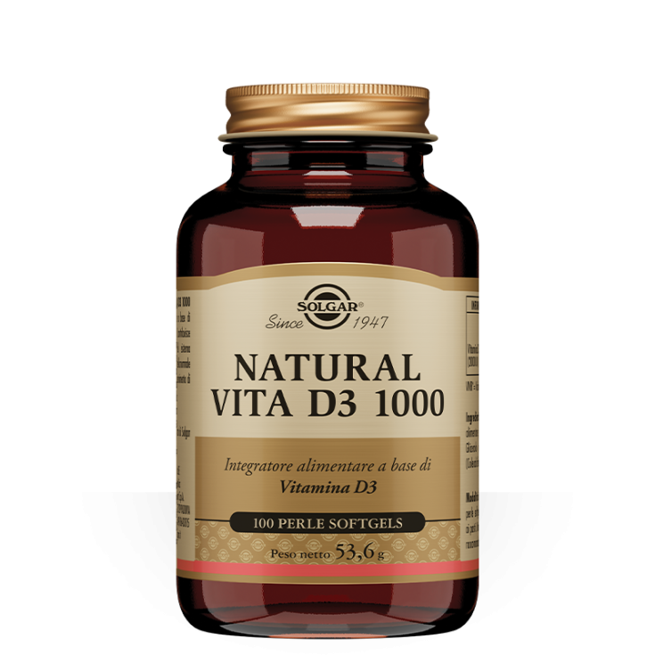 Natural Vita D3 1000 Solgar 100 Perles Gélules