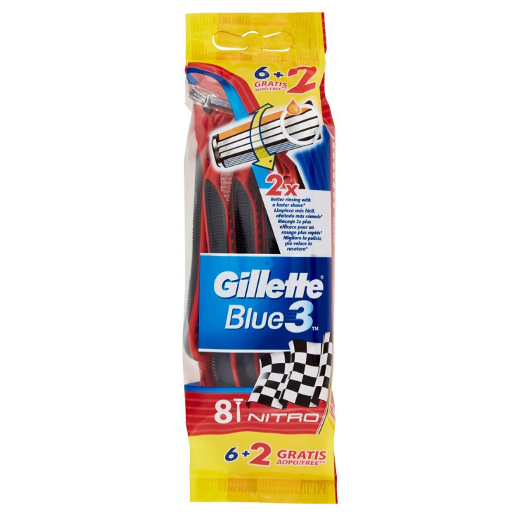Blue3 Nitro Jetable Gillette 6 Pièces +2 Offertes