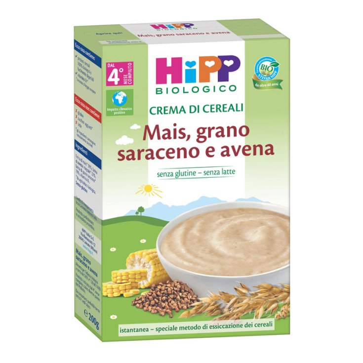 CRÈME DE CÉRÉALES Crème de maïs et sarrasin HIPP BIO 200g