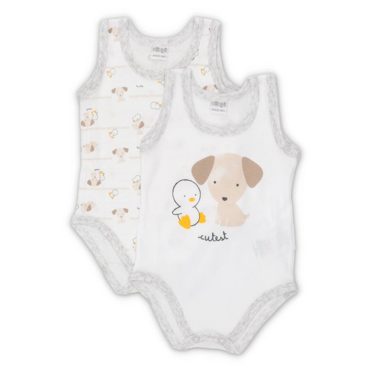Lot de 2 sous-vêtements bébé fille body sans