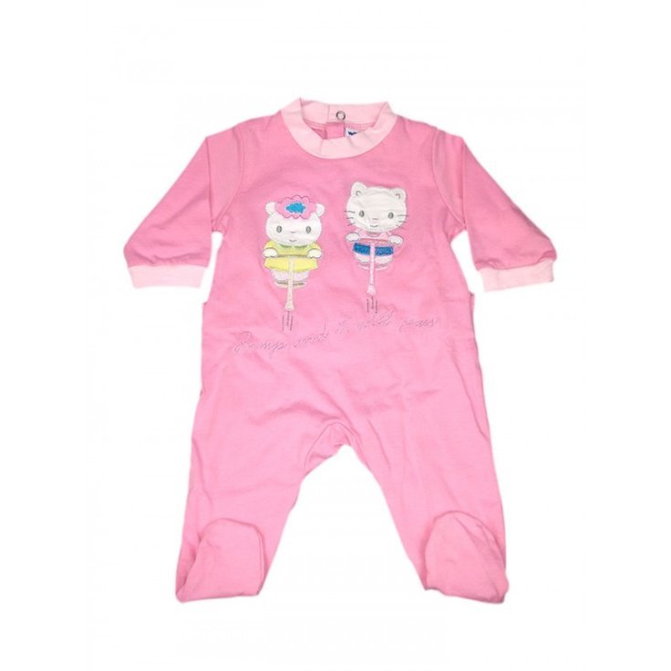 barboteuse en coton bébé fille ellepi rose 6 m
