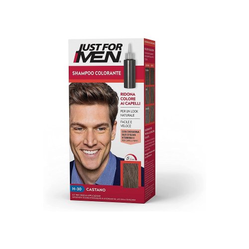 Lot De 2 Colorations Just For Men Châtain Moyen H30 - Pour Hommes, Formule Originale, Couvre Les Cheveux Blancs