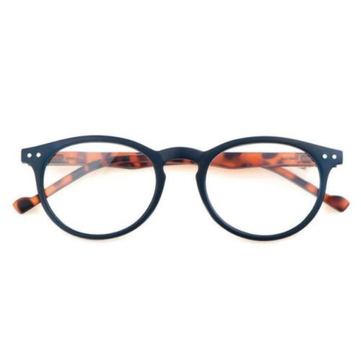 Lunettes de Lecture Bleues Tiges de Tortue +1,00 Je vois et lis