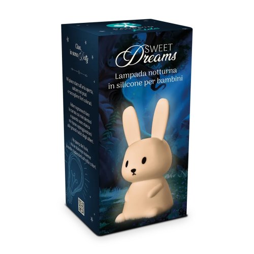 Egmont Toys Lampada Notturna A Forma Di Coniglio Bianco - Luce LED Morbida Per Cameretta 25 Cm - 6