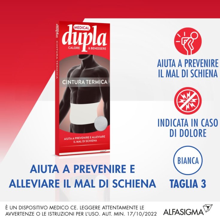 Dupla Medical Ceinture Thermique Blanche 3 Alfasigma 1 Pièce