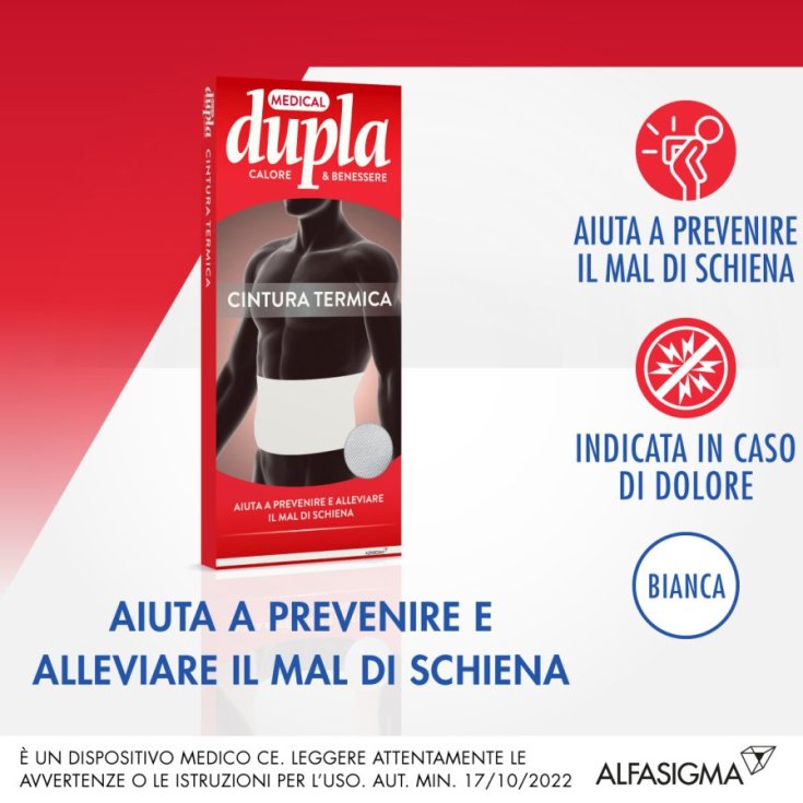 Dupla Medical Ceinture Thermique Blanche 4 Alfasigma 1 Pièce