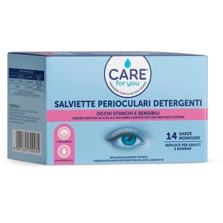 Care for You Lingettes Nettoyantes Périoculaires 14 Jetables