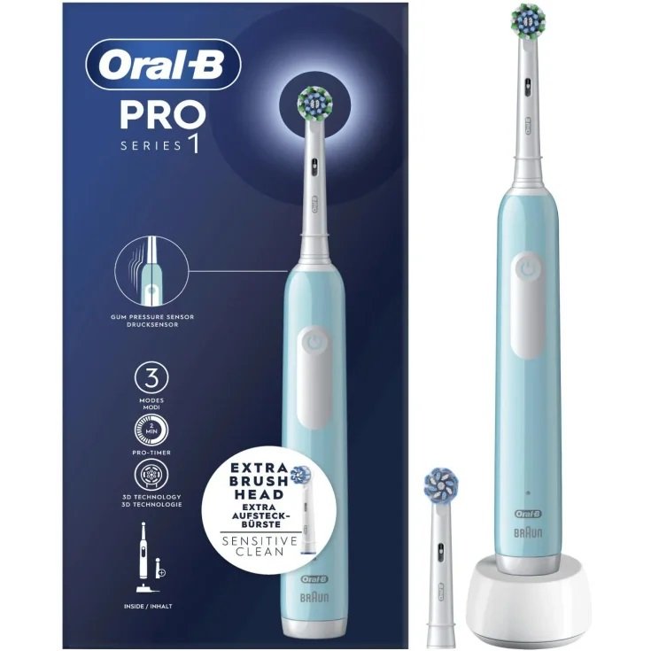 ORALB PRO 1 BROSSE ÉLECTRIQUE BLEU+TC