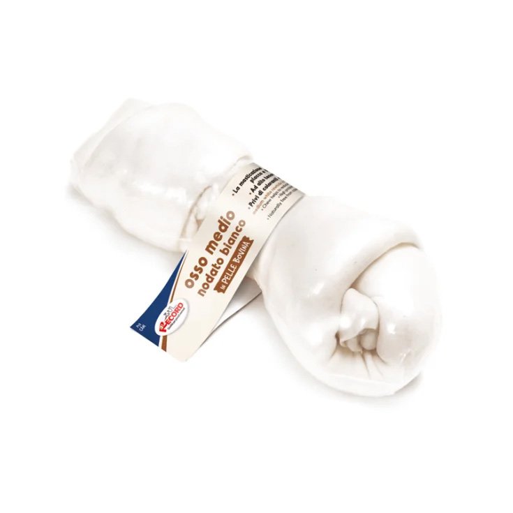 DISQUE D'OS CUIR NOUÉ BLANC MOYEN M