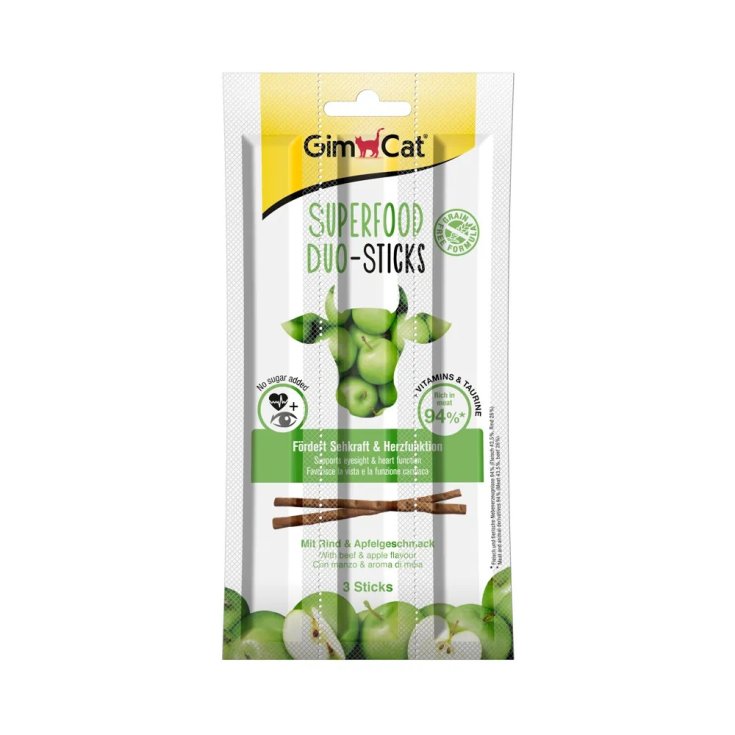 GIMCAT STICK BOEUF ET POMME 3X5 GR