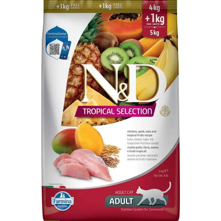 N&D CAT POULET TROPICAL 4+1 KG