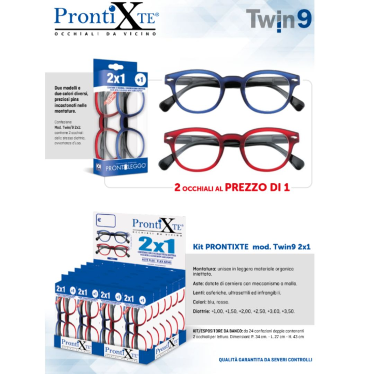 PRONTIXTE TWIN 9 BLEU RO +1.50