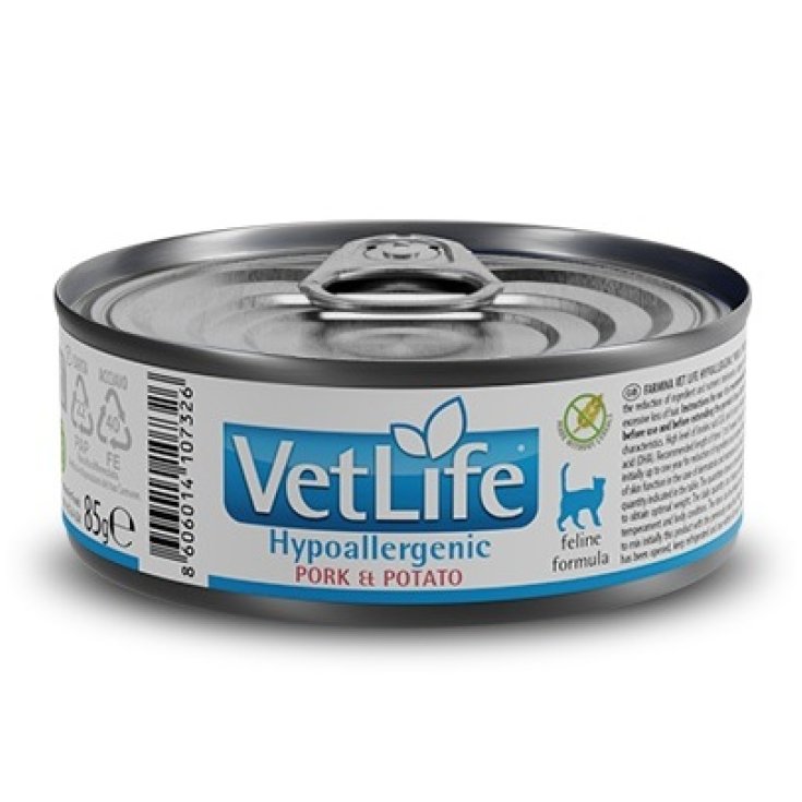VET LIFE CAT HYP PORK&POT 85G