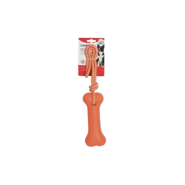 GIOCO CANE OSSO GOMMA C/CORDA