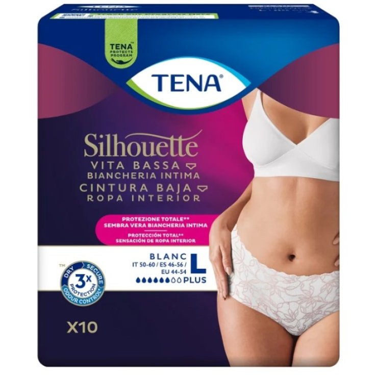 TENA SILHOUETTE P WHITE L 10PZ
