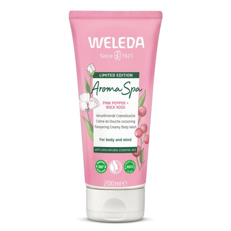 Aroma Spa Pink Peper + Rock Rose Limited Edition WELEDA 200ml Aroma Spa Pink Peper + Rock Rose Limited Edition WELEDA 200ml