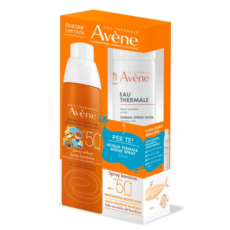 Spray Solare Bambini Spf50 200ml + Latte Doposole Ristrutturante 50ml Av&egrave;ne 1 Set
