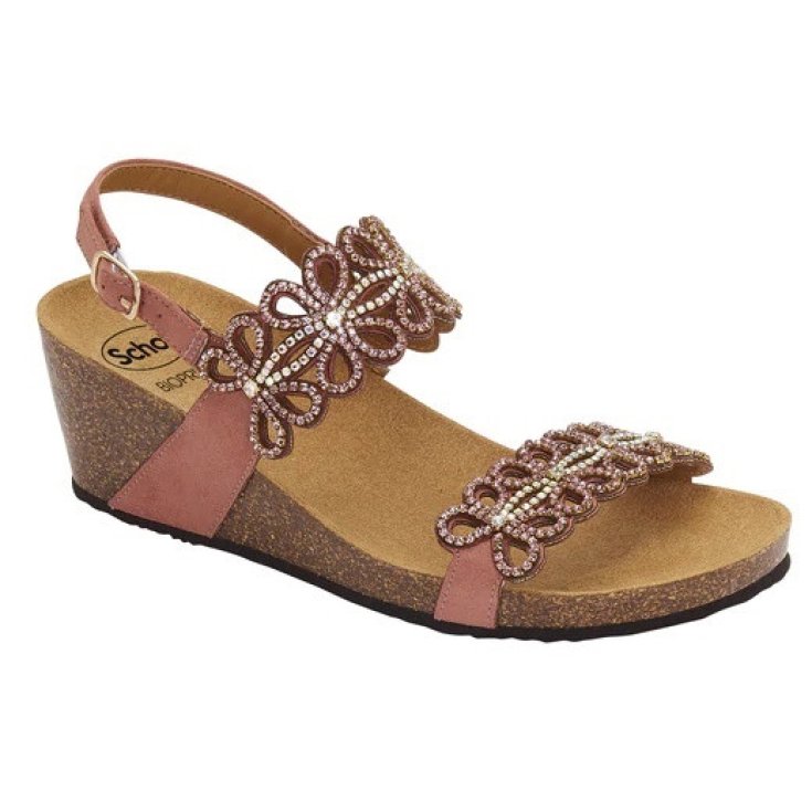 Scholl Palinuro Sand M+ST W Rose 38 Sandali Con Decorazione Floreale