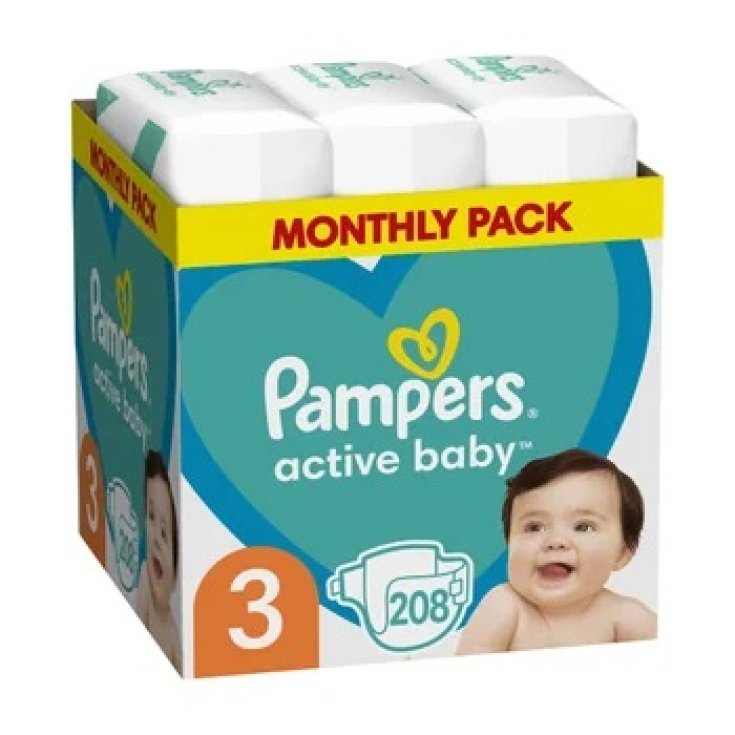 PAMPERS ACT BABY NAPPIES 3X208