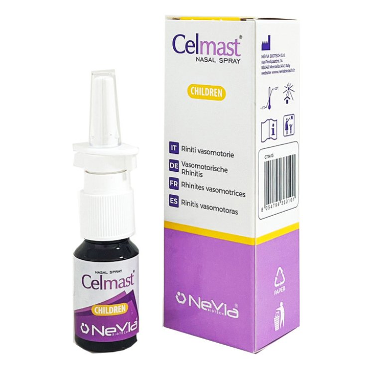 Celmast Spray Nasale Bambini per Rinite e Rinosinusite, 15ml