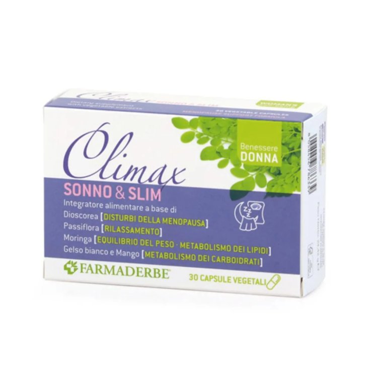 Farmaderbe Climax Sonno & Slim Integratore Alimentare per Menopausa, 30 Capsule