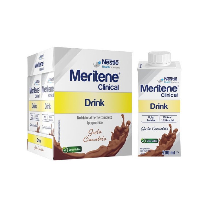 Nestl&eacute; Meritene Clinical Cioccolato, 4 Bottiglie da 200 ml