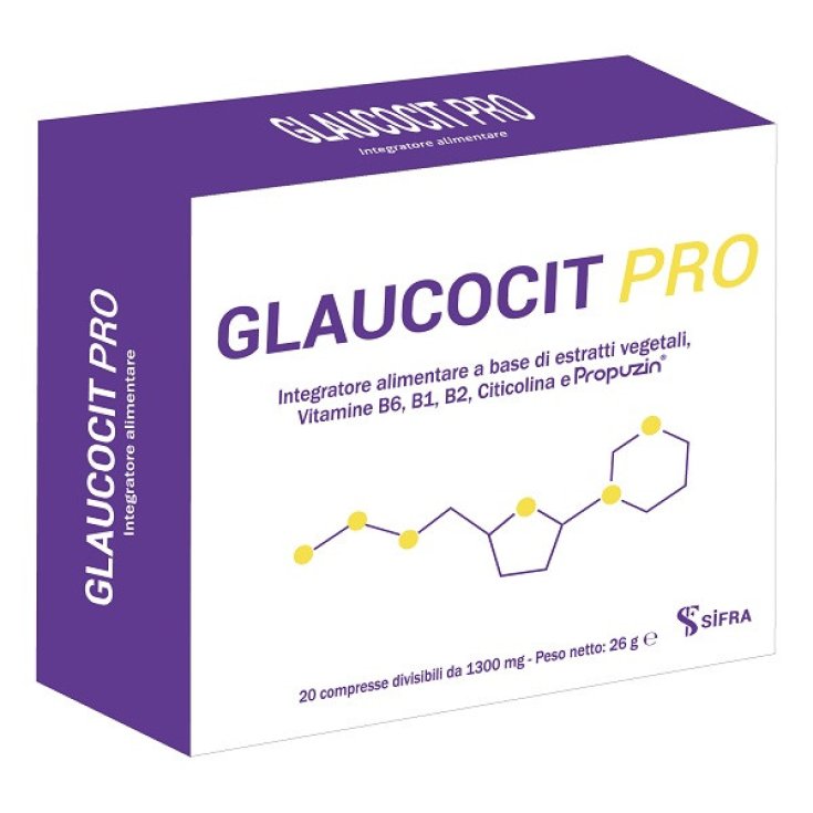 SIFRA Glaucocit Pro, Integratore per Vista e Sistema Nervoso, 20 Compresse