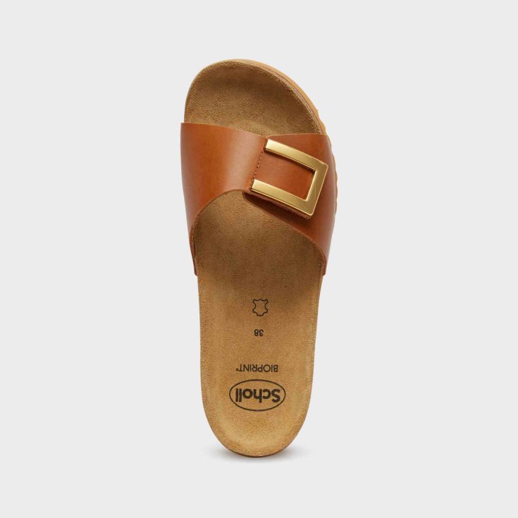 Scholl's Monterey Mule Vint Lea W Cognac 41
