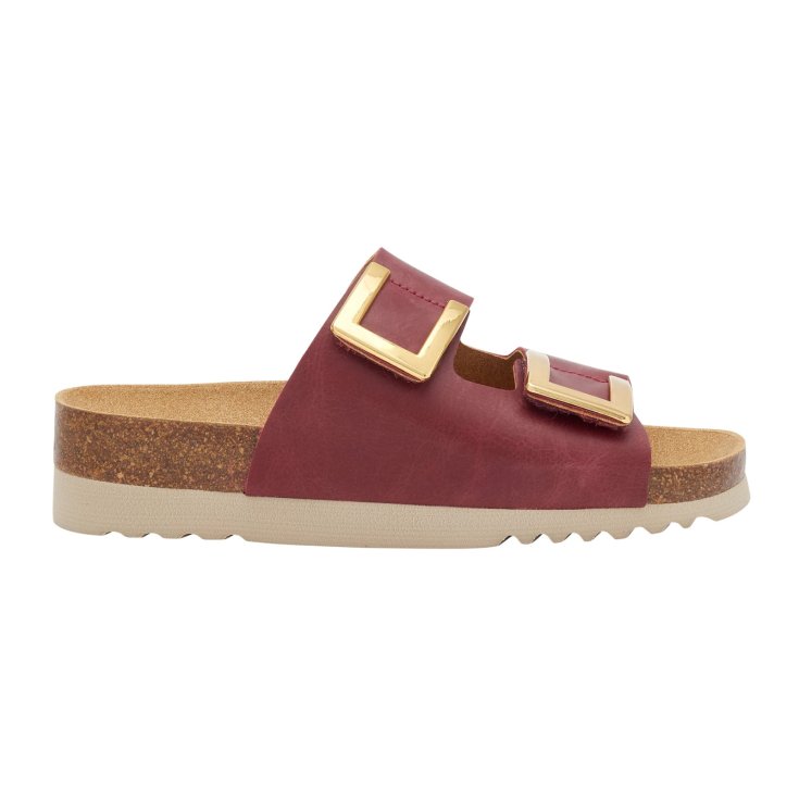 Scholl Sandali Monterey 2 Cinturini Pelle Bordeaux 38