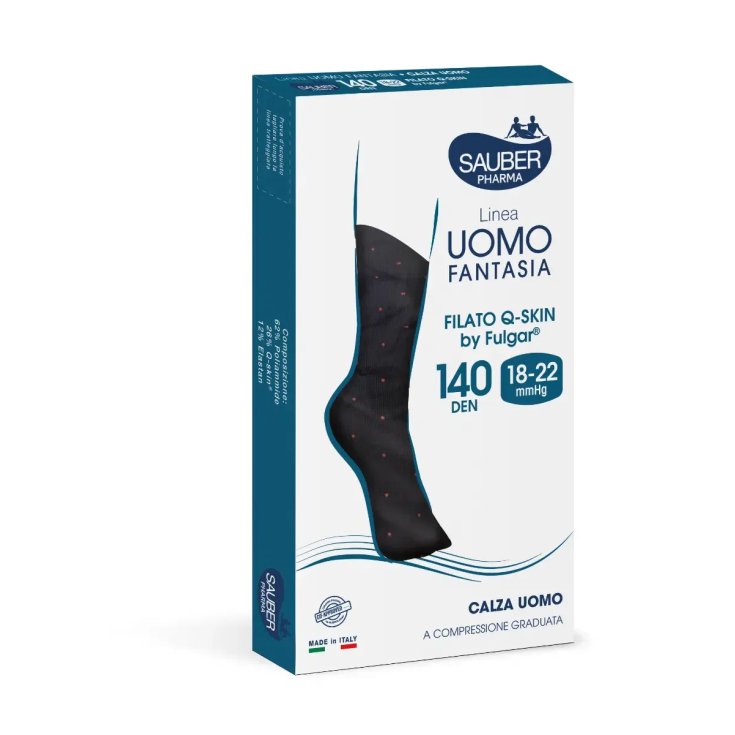 Sauber Calza Uomo Qskin 140 Pois Rossi Neri S/M