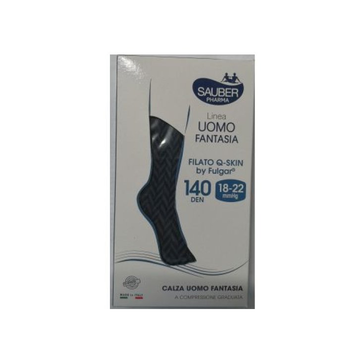 Sauber Calza Uomo Qskin 140 Denari Spiga Nero S/M