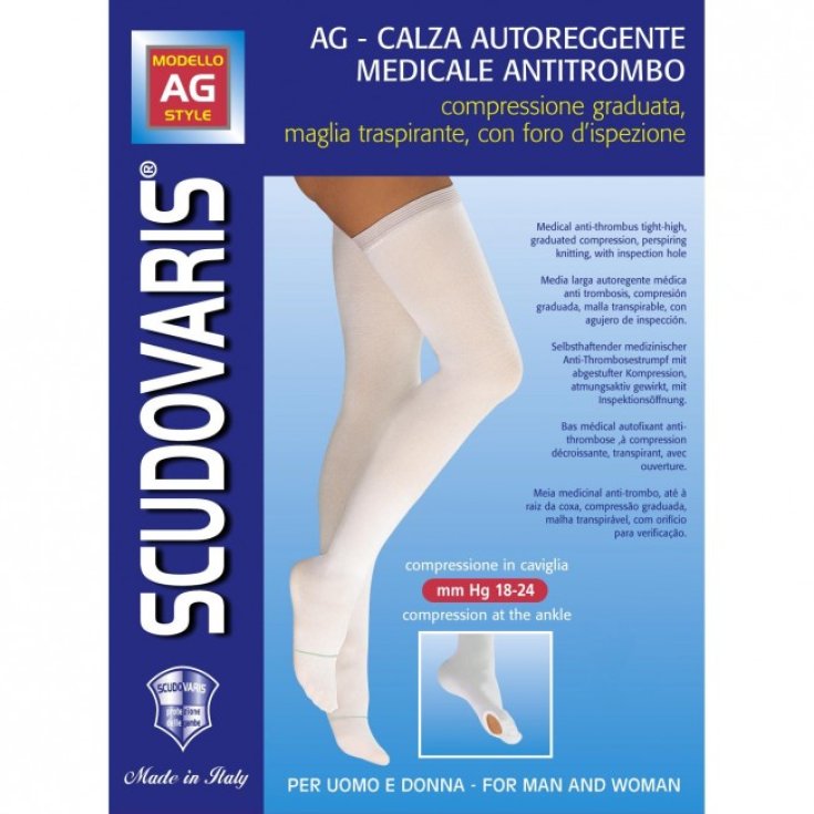 Scudovaris AG Bas Médical Anti-thrombus Blanc Couleur Taille M 4