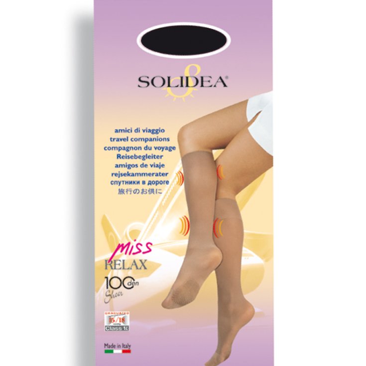 Mi-Bas Solidea Miss Relax 100 Transparent Couleur Paprika Taille 2-M