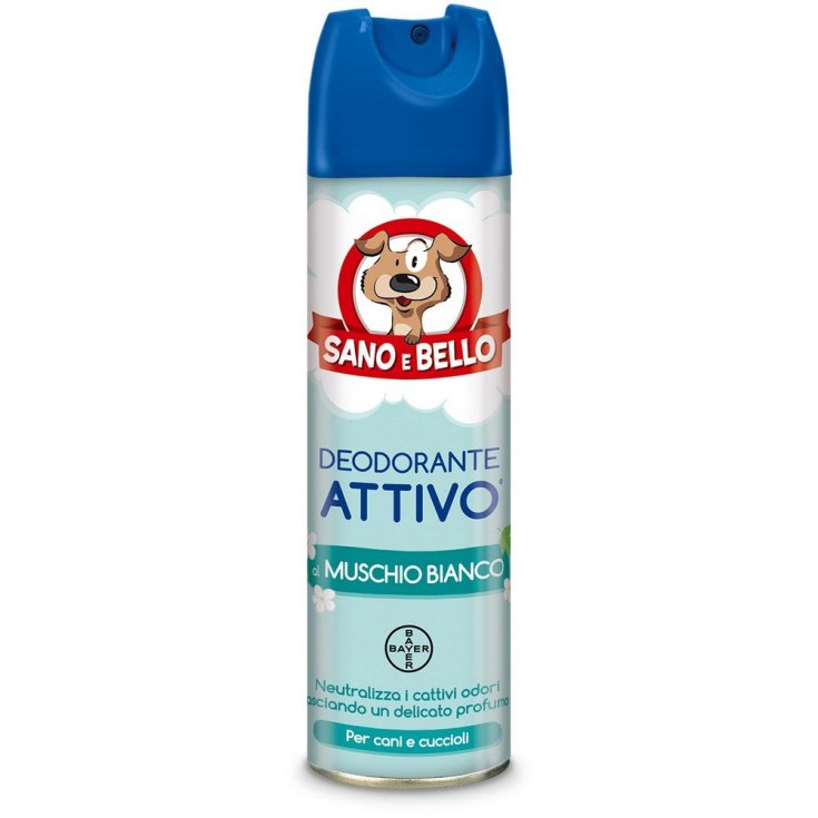 Bayer Sano E Bello Déodorant Actif Au Musc Blanc Hygiène Pour Chien 250 ml
