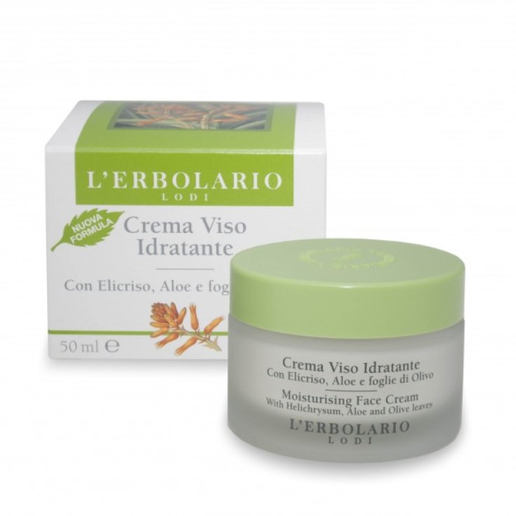 L'Erbolario Crème Visage Hydratante à l'Aloe Helichrysum et aux Feuilles d'Olivier 50 ml