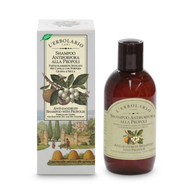 L'Erbolario Shampooing Antipelliculaire à la Propolis pour Cheveux avec Pellicules Grasses et Sèches 200 ml