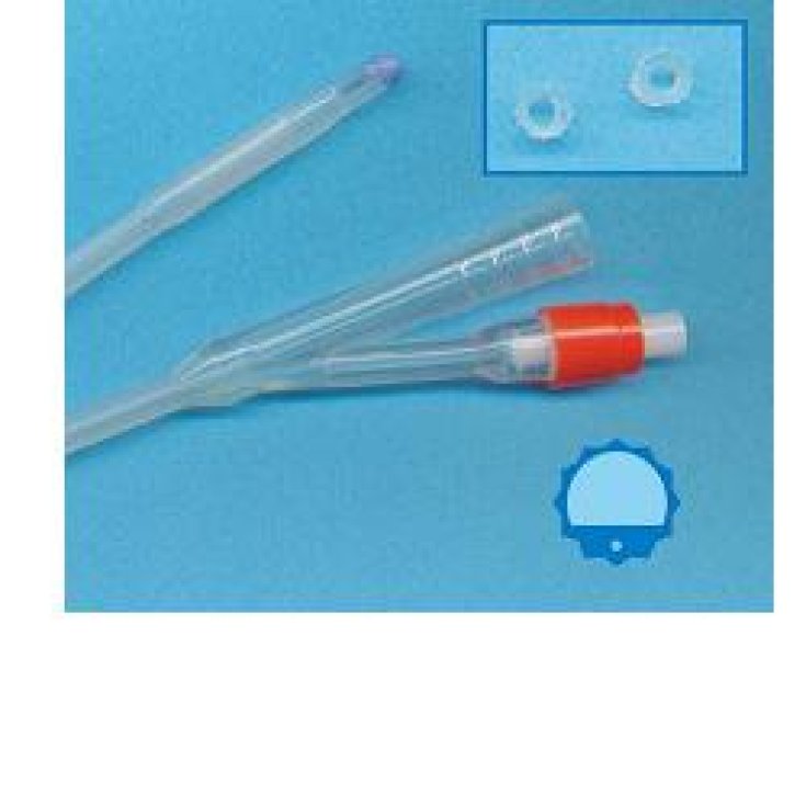 Cathéter en latex de silicone à 2 voies Foley de sécurité avec rainures longitudinales Taille CH18