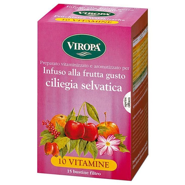 Viropa-10 Vitamins Vitamintee Infusion De Fruits De Cerise Sauvage Aux Vitamines 15 Sachets