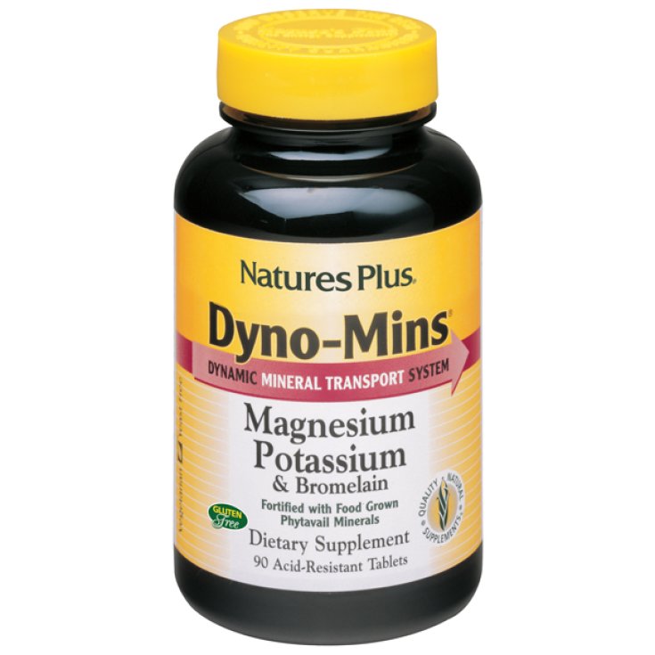 Natures Plus Dyno-Mins Magnésium Potassium Bromélaïne Complément Alimentaire 90 Comprimés