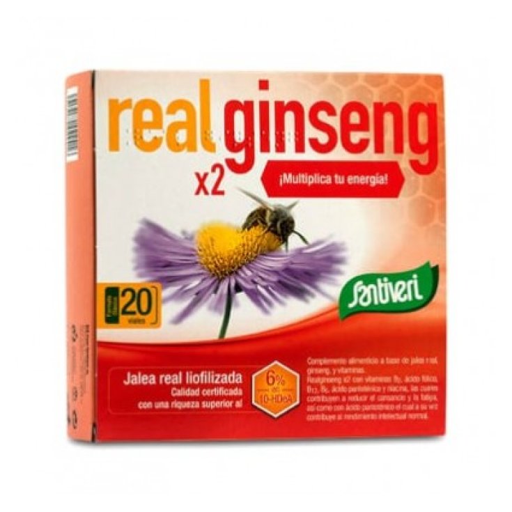 Santiveri Real Ginseng X2 Complément Alimentaire 20 Ampoules x10 ml