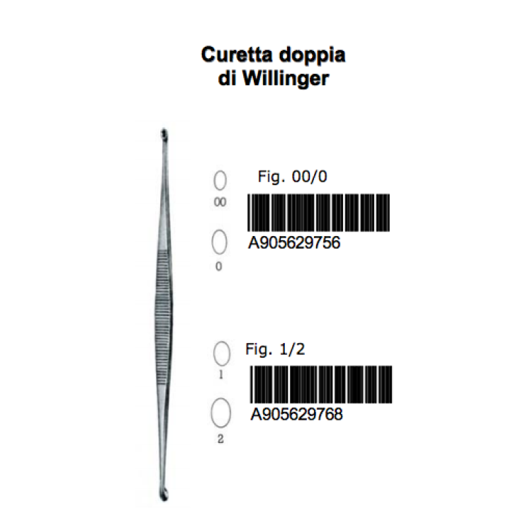 Pharmacare Curette double Willinger Fig. 00/0 1 pièce