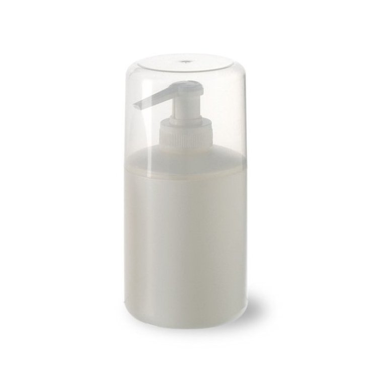 Bouteille en plastique blanc cylindrique Simonetta avec doseur de 500 ml
