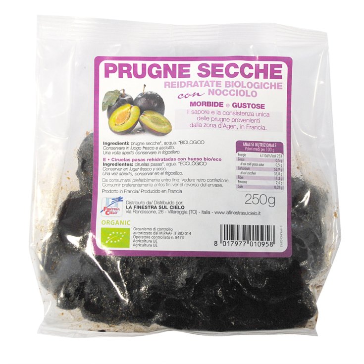 La Finestra Sul Cielo Prunes Séchées Réhydratées Aux Noisettes Bio 250g