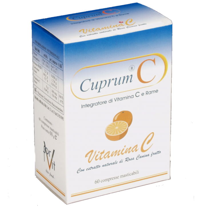 Cuprum C Vitamine C et Cuivre Complément Alimentaire 60 Comprimés à Croquer