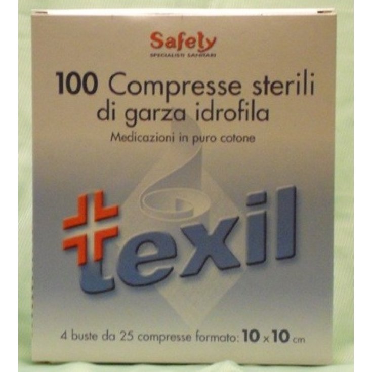 Safety Texil Gaze Stérile 10x10cm 100 Comprimés De Gaze Stérile