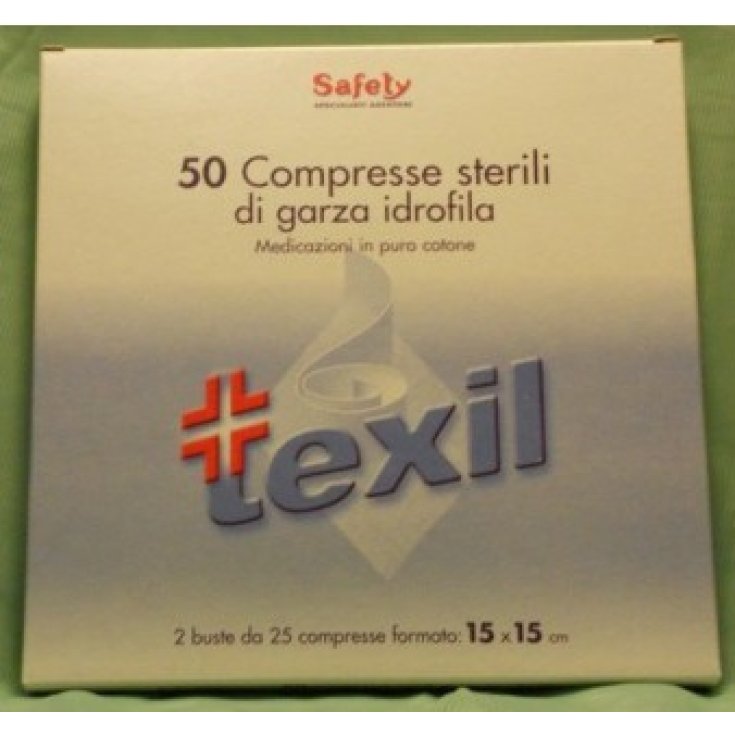 Safety Texil Gaze Stérile 15x15cm 50 Comprimés de Gaze Hydrophile Stérile