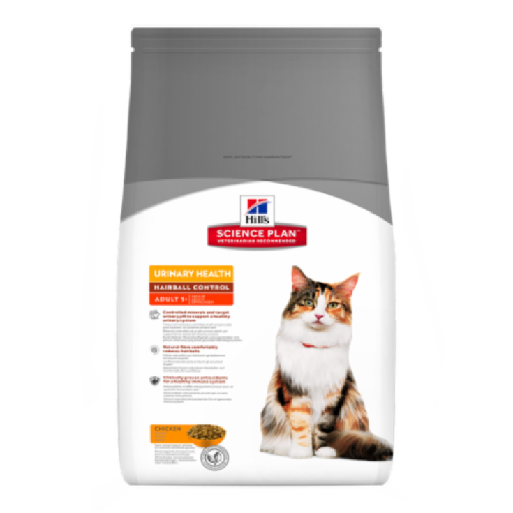 Hill's Science Plan Feline Adult Urinary Health Contrôle des boules de poils au poulet 300 g