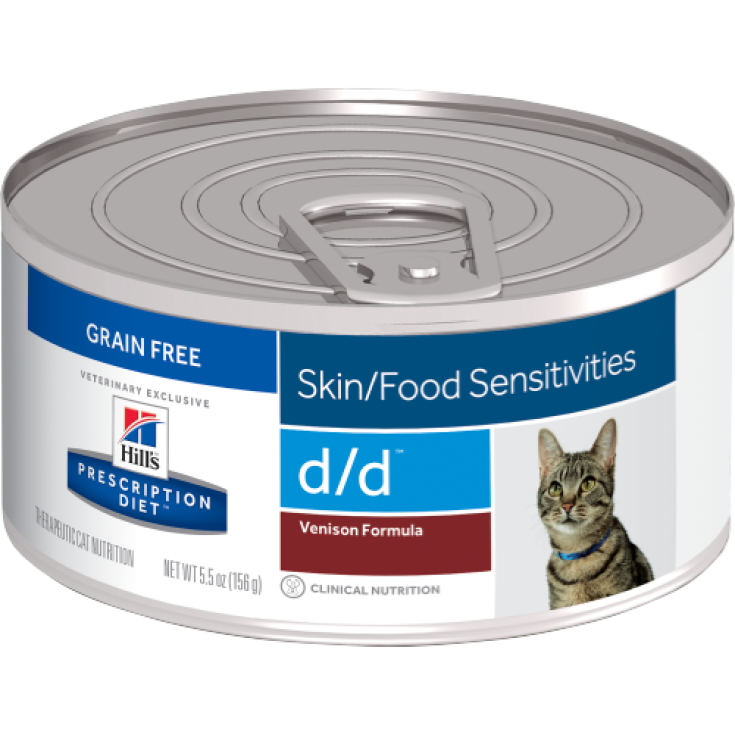 Hill's Prescription Diet Feline d/d Sensibilités Alimentaires Goût Chevreuil et Pois 156g