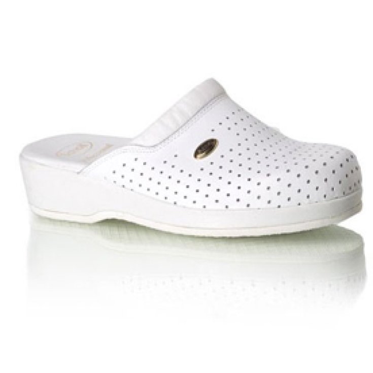 Dr. Scholl's Clog Backguard Clog Cuir Blanc Couleur Taille 37